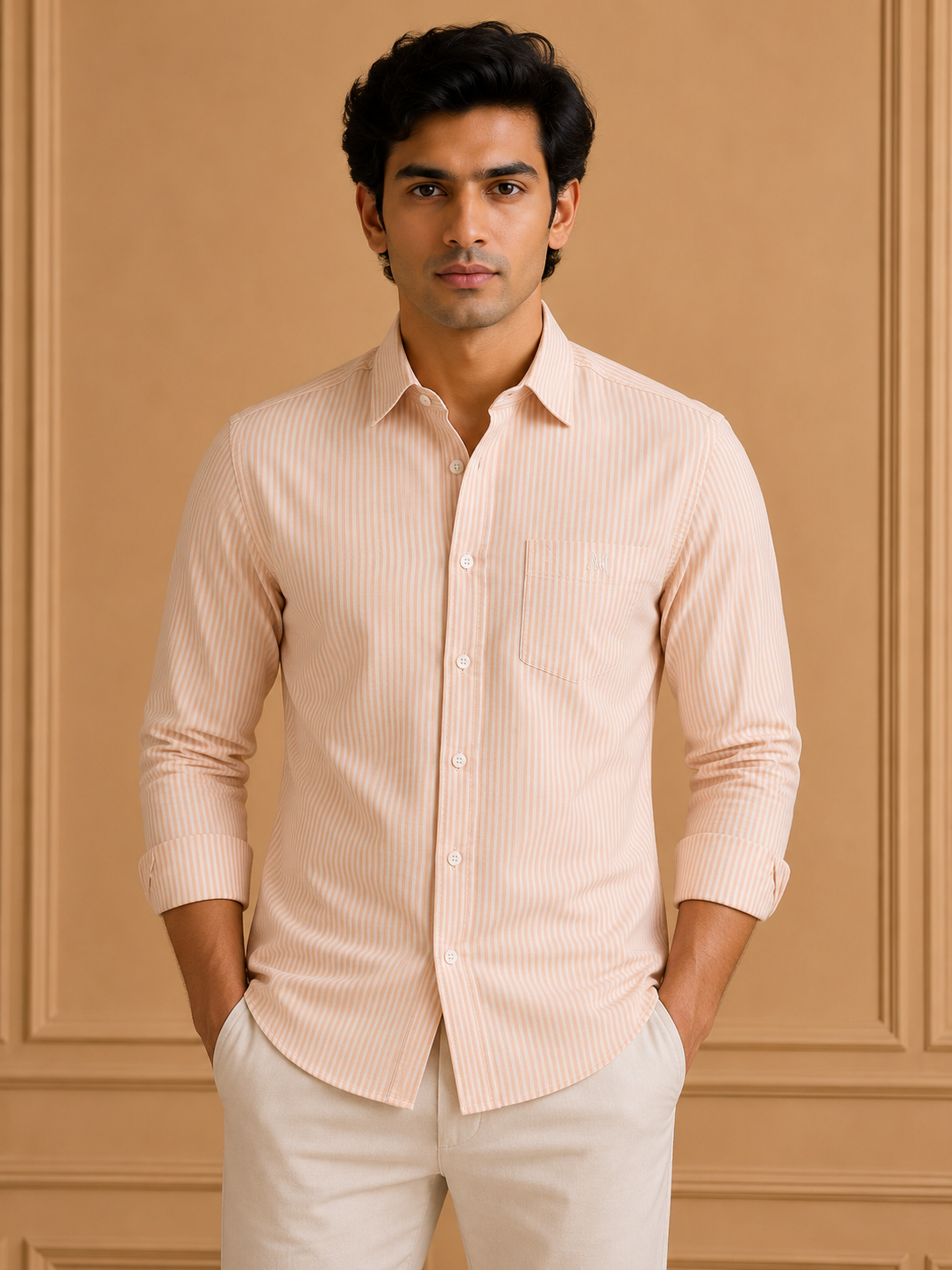 file_0000000015f8720896ec9b64b8cd764a Oxford Striped Full-Sleeve Shirt - Image 1
