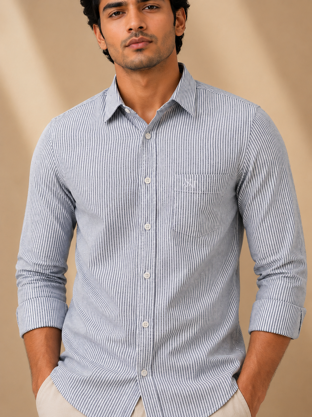 file_0000000057d87208857a40dcdb68ba9d Oxford Striped Full-Sleeve Shirt - Image 1