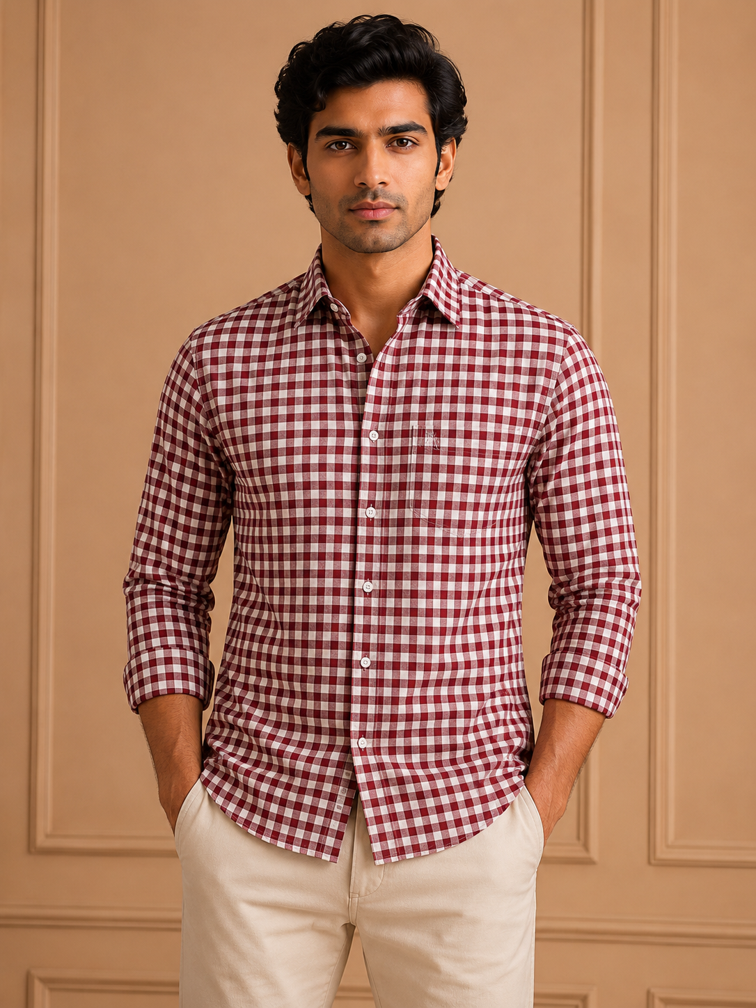 file_000000005c807208ae4230153898e075 Oxford Checked Full-Sleeve Shirt - Image 1