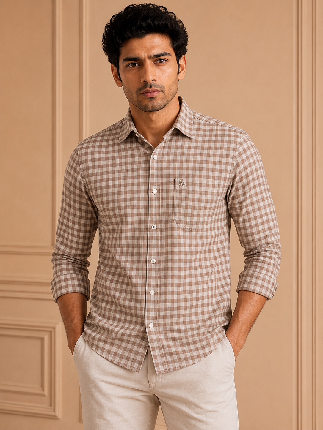 file_0000000062cc7208b14afda12029fb68 Oxford Checked Full-Sleeve Shirt - Image 1